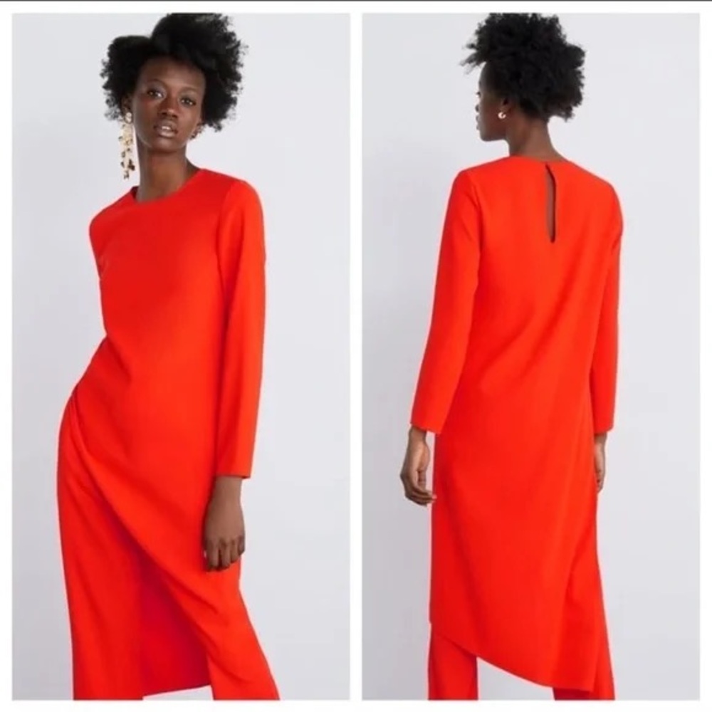 Elegant Red Long Sleeve Dress